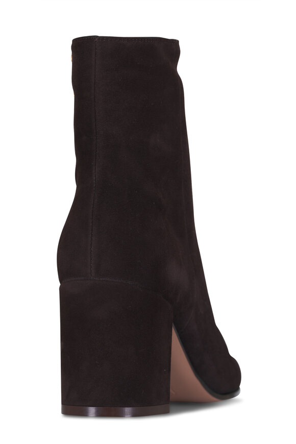 Gianvito Rossi Joelle Mocha Suede Zip Bootie, 70mm - view 3