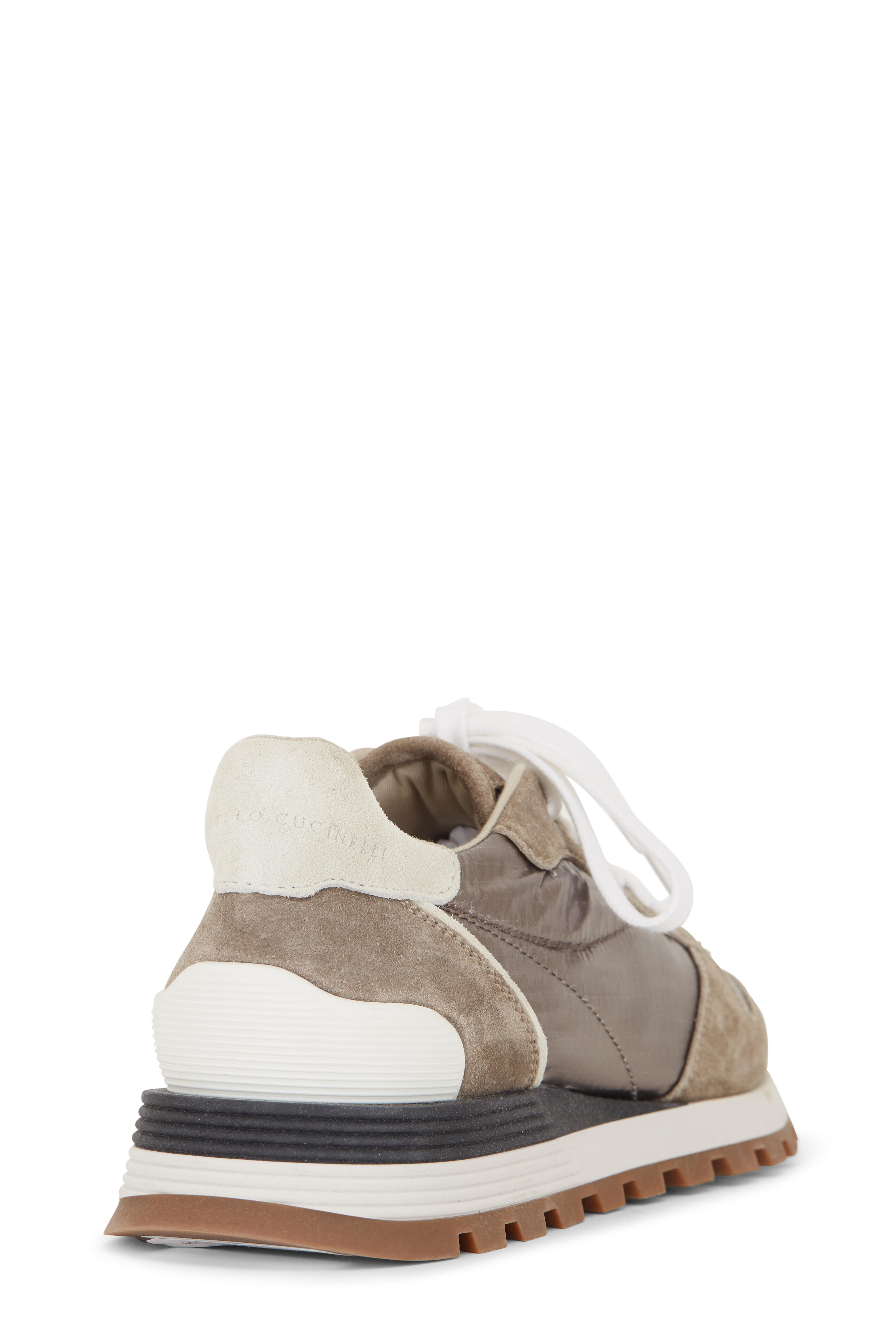 スニーカー BRUNELLO CUCINELLI MONILI TOE RUNNER SNEAKERS Brunello Cucinelli - Taupe & Bronze Suede Monili Toe Runner