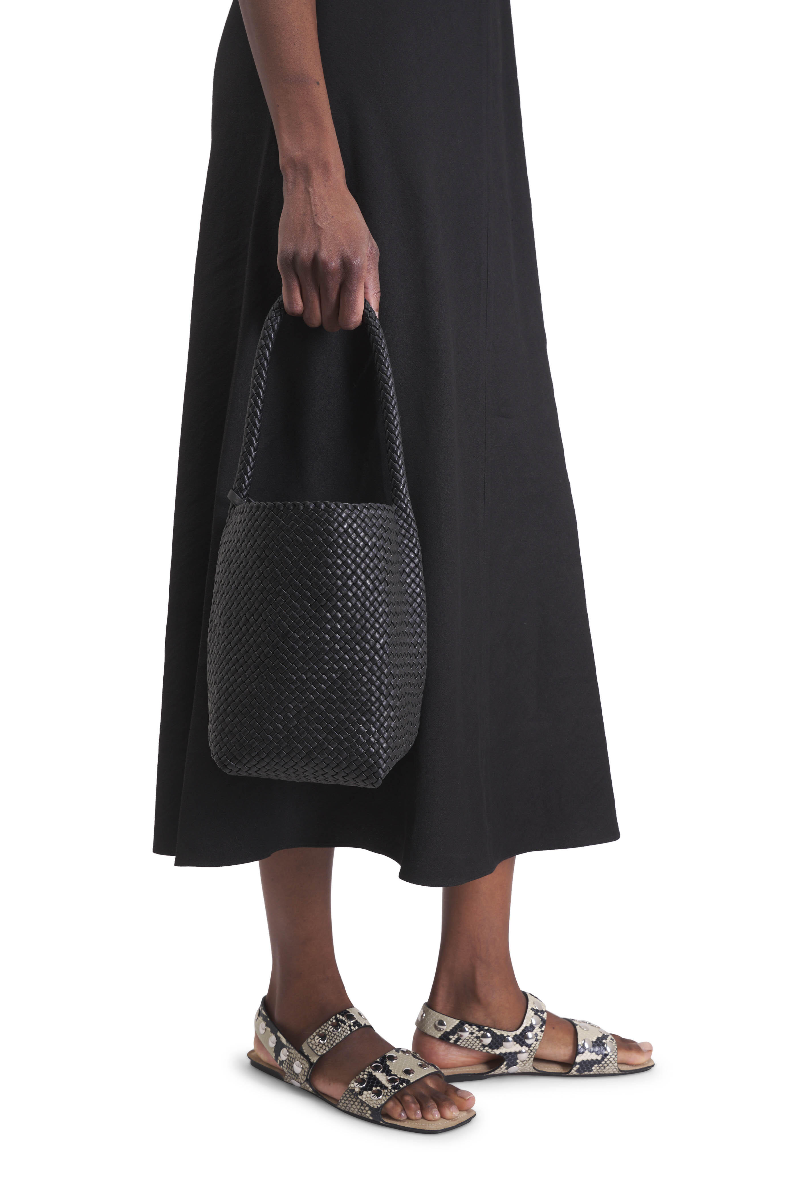 The Row - North South Black Ang Woven Leather Small Tote