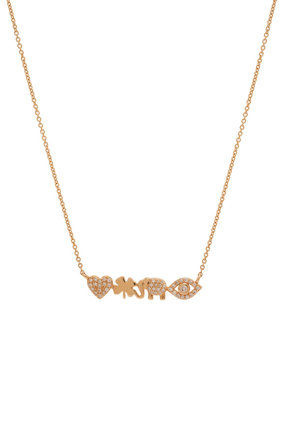 Kai Linz - Diamond & Yellow Gold Favorite Charm Bar Necklace