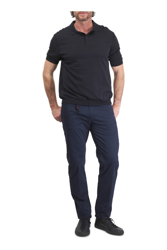 Marco Pescarolo Navy Blue Supima Cotton Five Pocket Pant - view 2