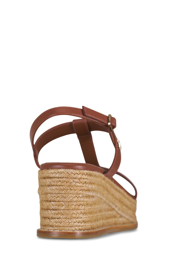 Jimmy Choo Theia Tan Leather Espadrille Wedge, 65mm - view 4