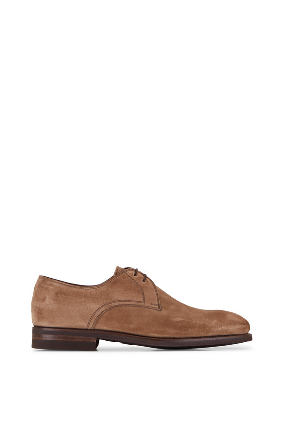 Bontoni - Tan Suede Lace Up Dress Shoe