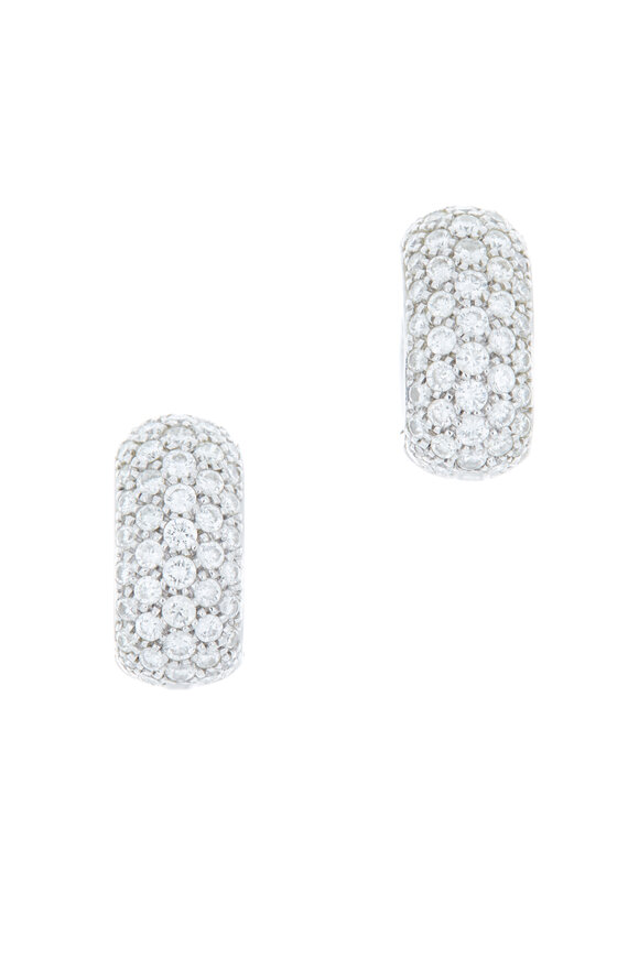 Mattia Cielo - 18K White Gold Diamond Huggie Earrings