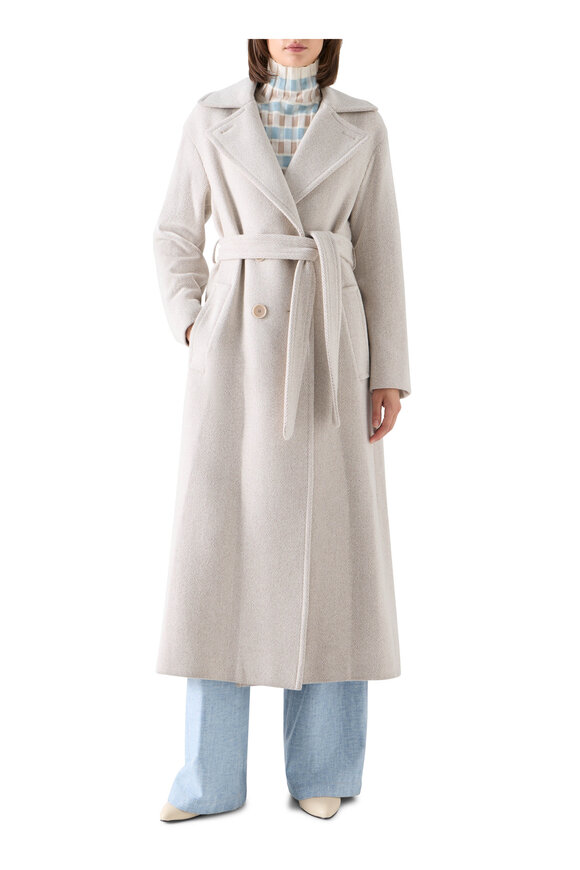 Akris Punto Oat Herringbone Maxi Coat - view 2