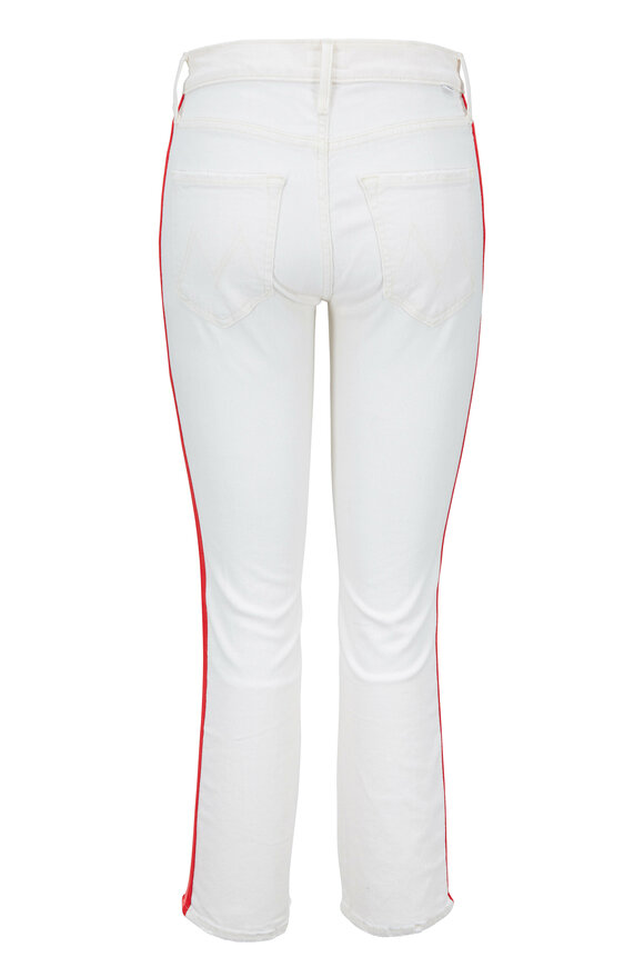 Mother - The Mid-Rise Dazzler Off White Stripe Jean