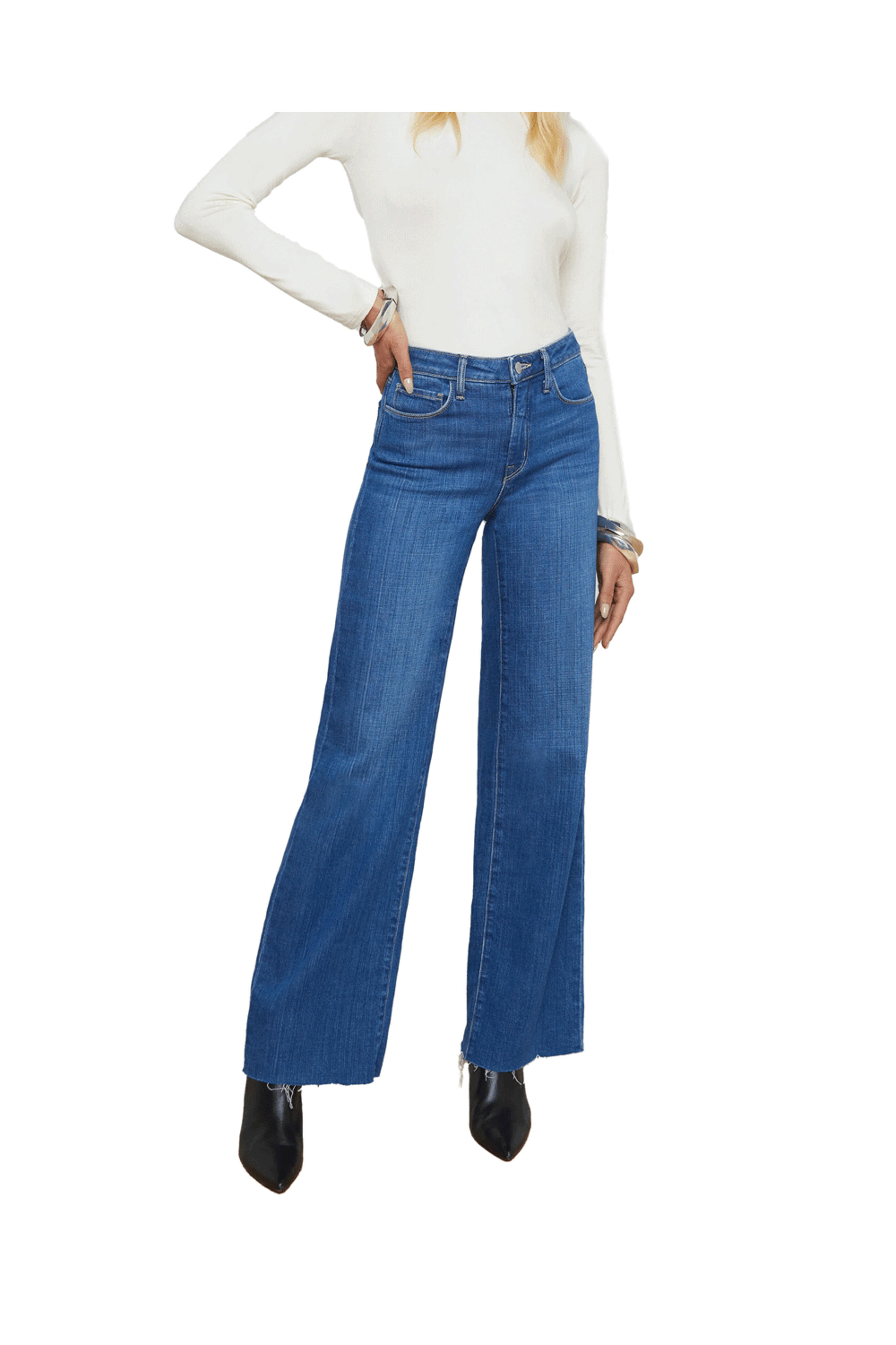 L'Agence - Apollo Scottie High Rise Wide Leg Jeans