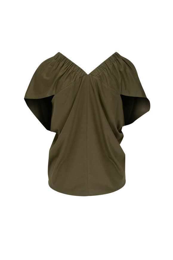 Zero + Maria Cornejo - Tilly Olive Ruched Jersey Top