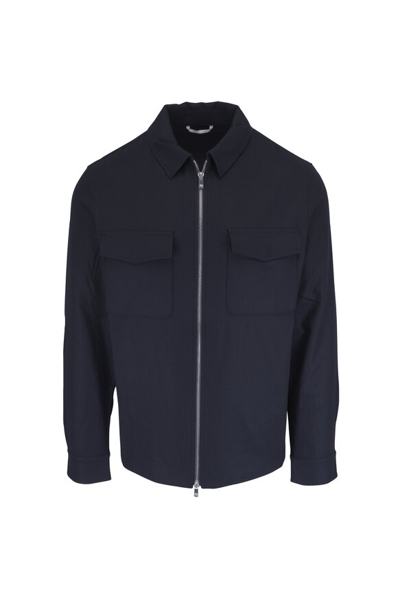 Marco Pescarolo Urus Navy Blue Cashmere Full Zip Jacket - view 1
