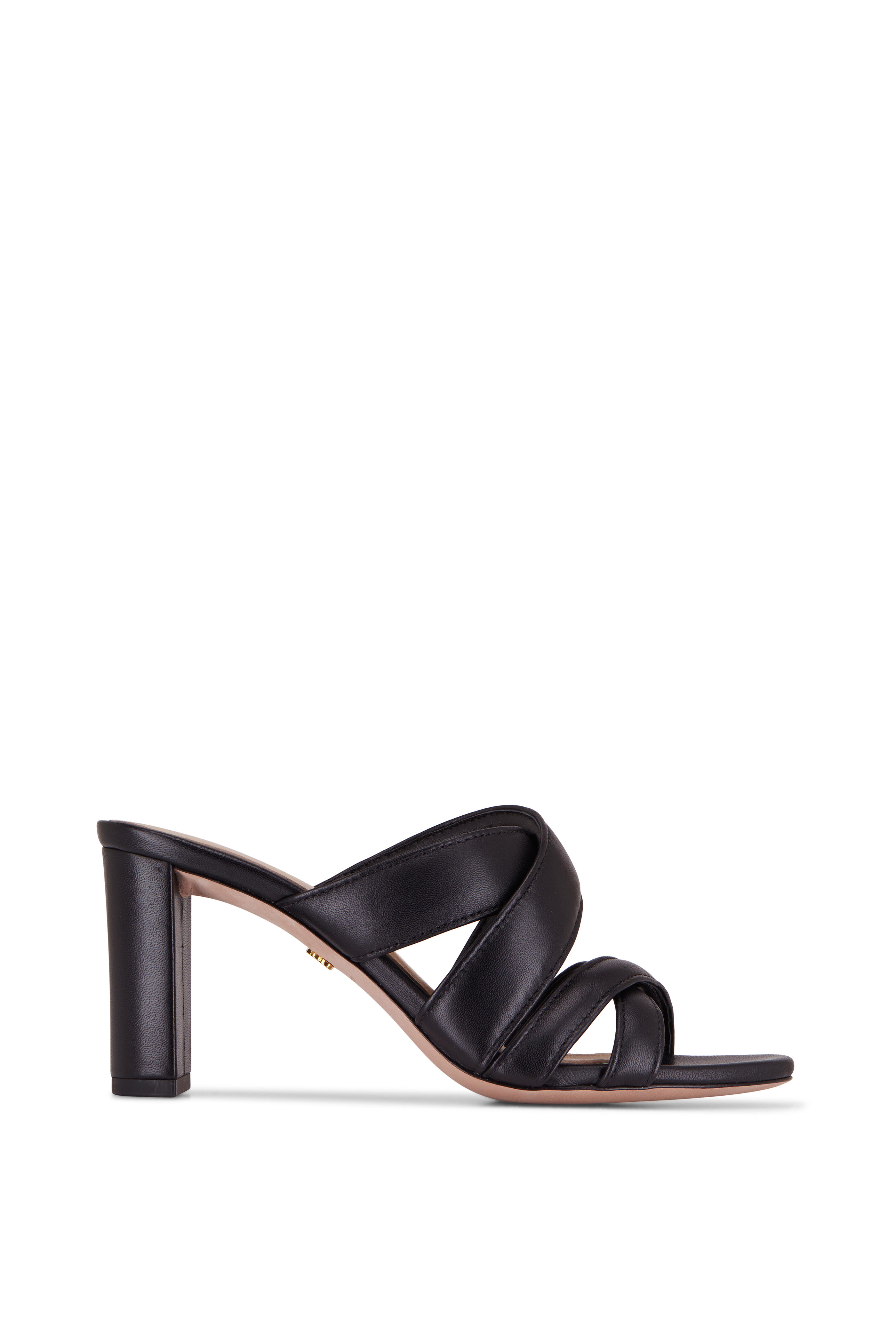 Veronica Beard - Ginny Black Leather Strappy Sandal, 75mm