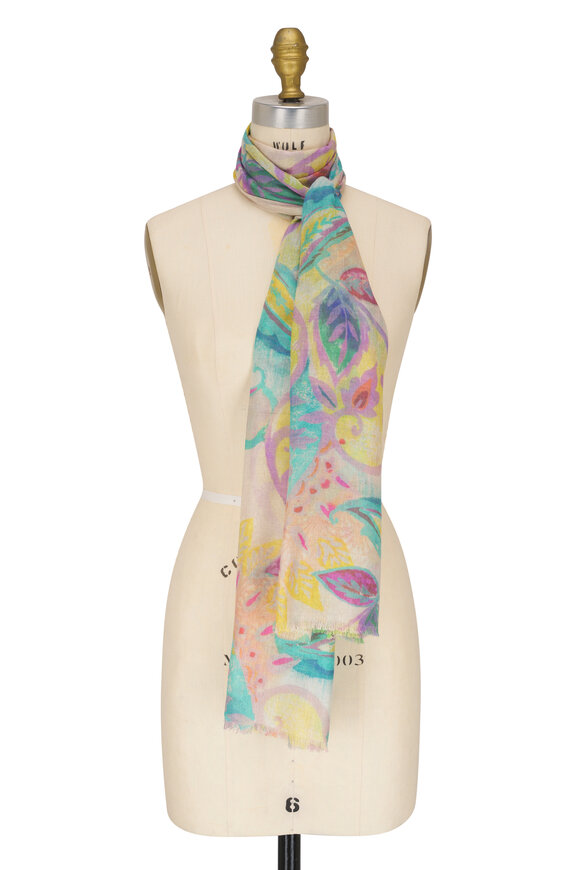 Kinross - Multicolor Silk & Cashmere Scarf 