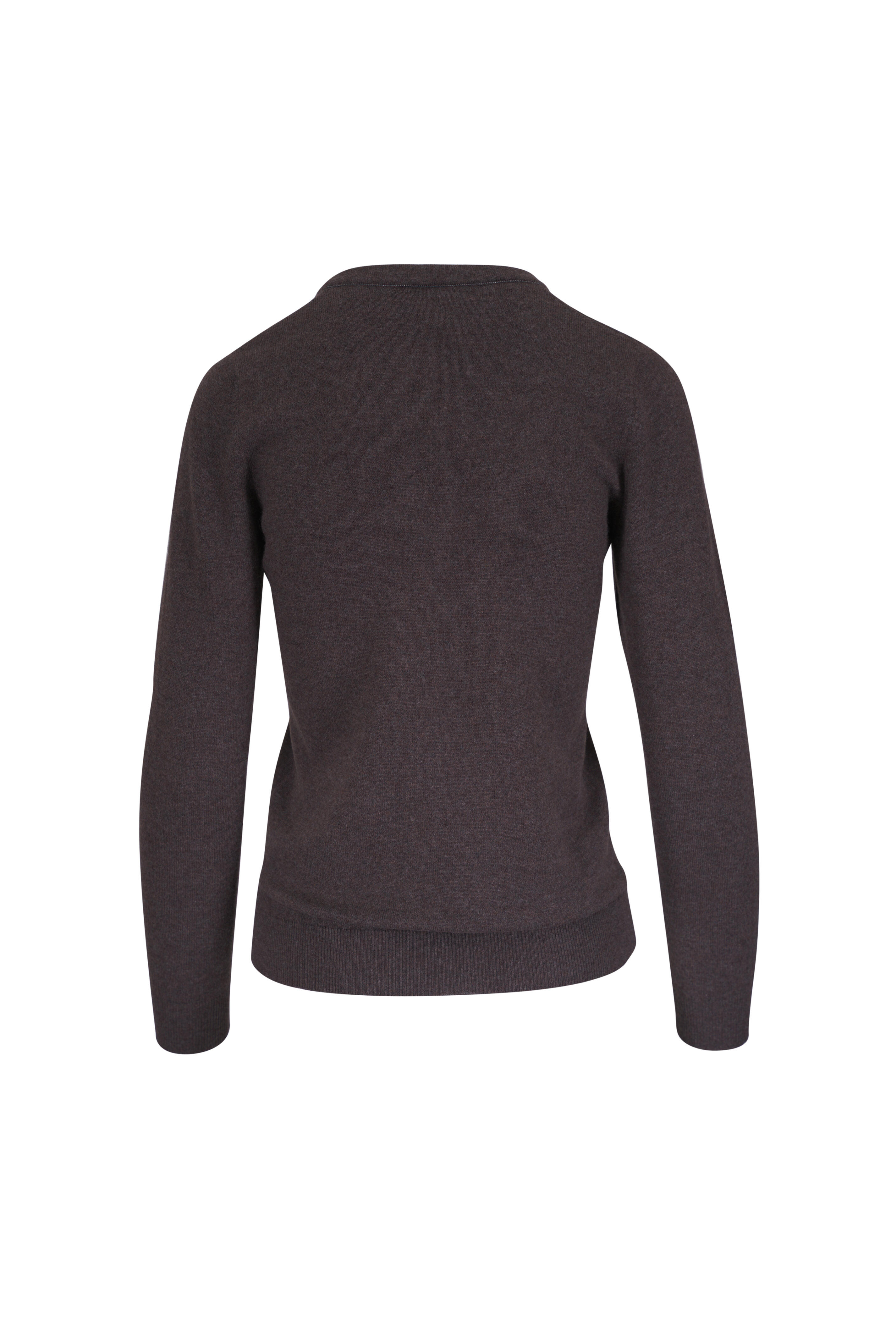 Brunello Cucinelli - Brown 2 Ply Cashmere V-Neck Sweater