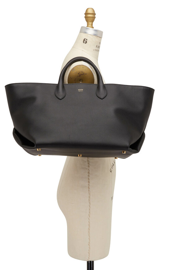 Khaite - Amelia Black Pebbled Leather Medium Tote 