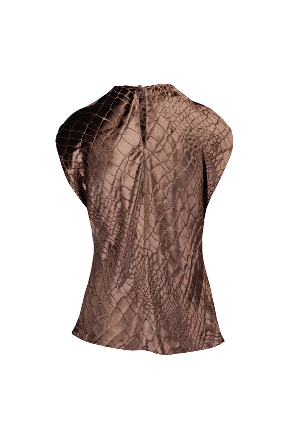 The Sei Brown Printed High Neck Blouse - view 2