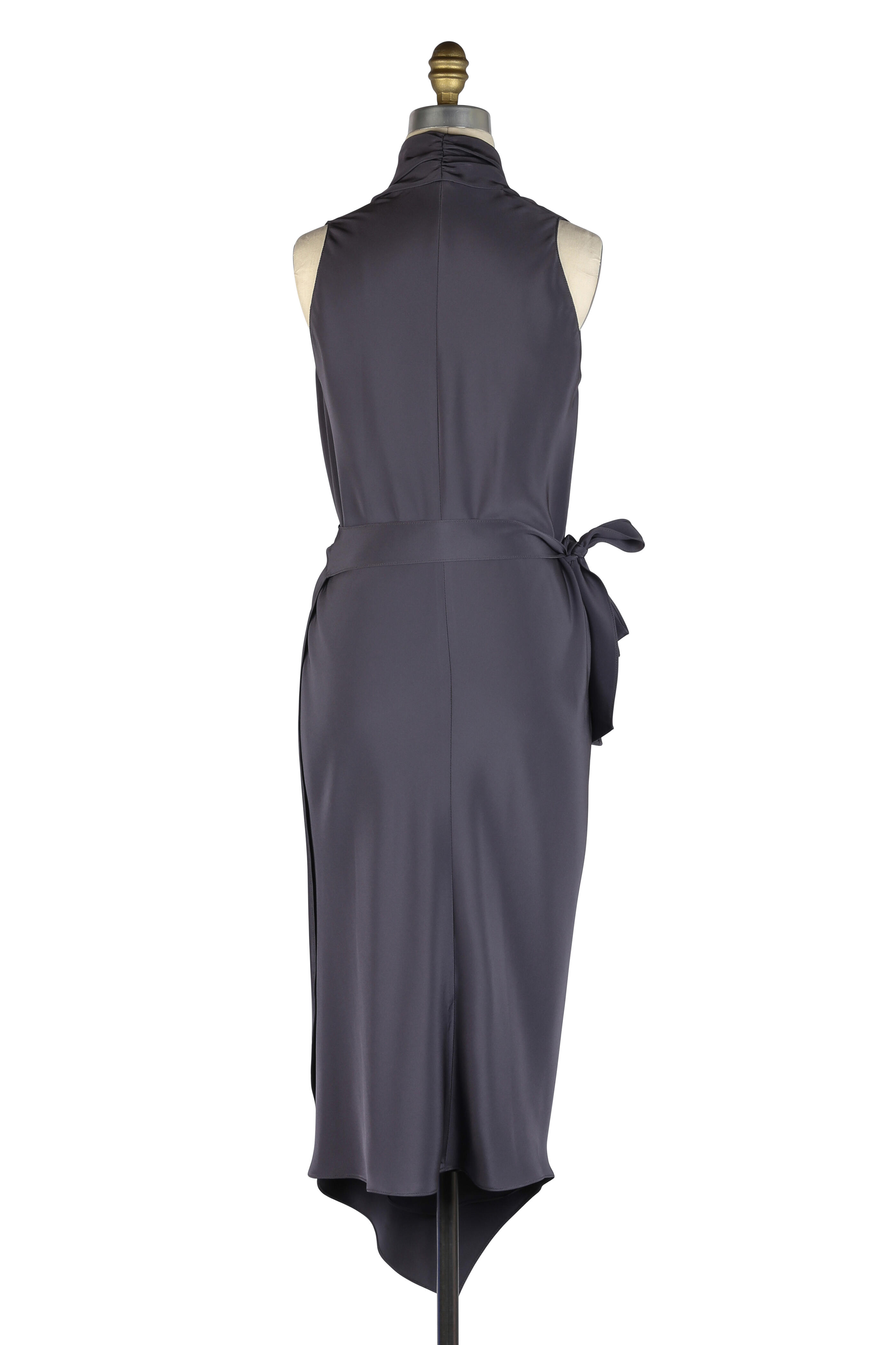 Peter Cohen - Victor Dark Gray Silk Wrap Dress | Mitchell Stores
