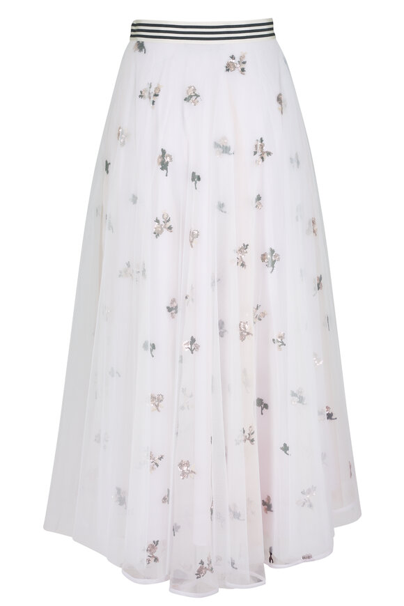 Talbot Runhof Cream Tulle Maxi Skirt - view 2