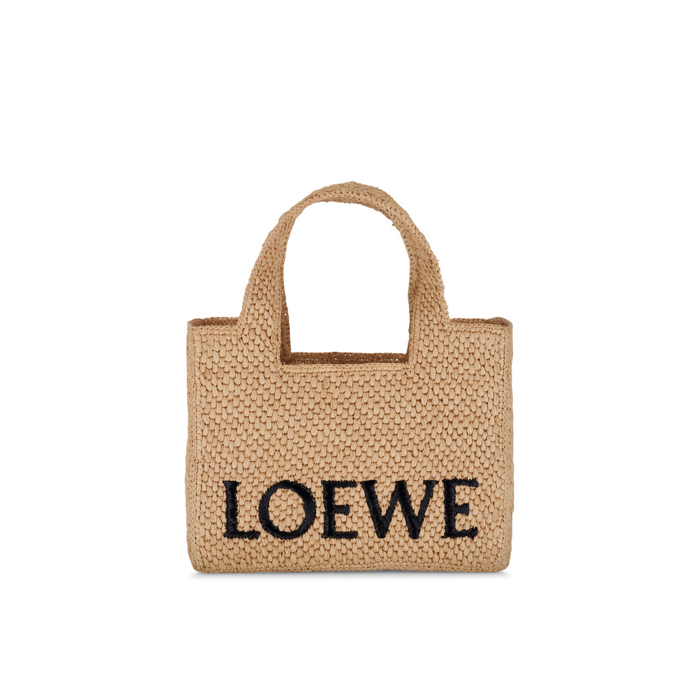 Small LOEWE Font Tote in raffia Natural - LOEWE