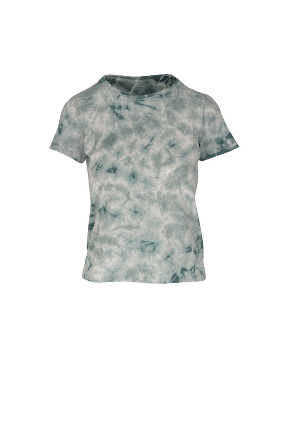 Majestic Aqua Cloud Print Short Sleeve T-Shirt 