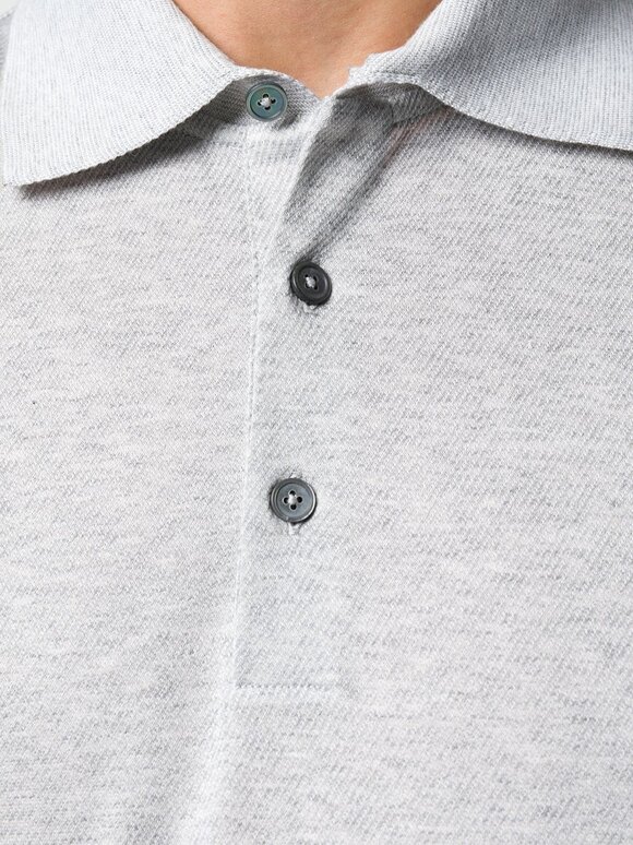 Zegna - Light Gray Cotton Short Sleeve Polo