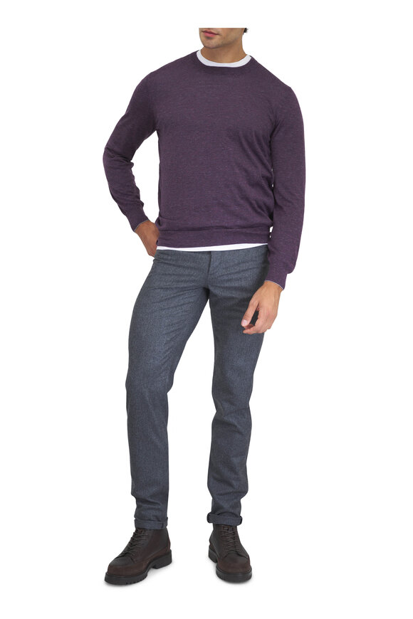 Brunello Cucinelli Charcoal Gray Wool Flannel Five Pocket Pant - view 5