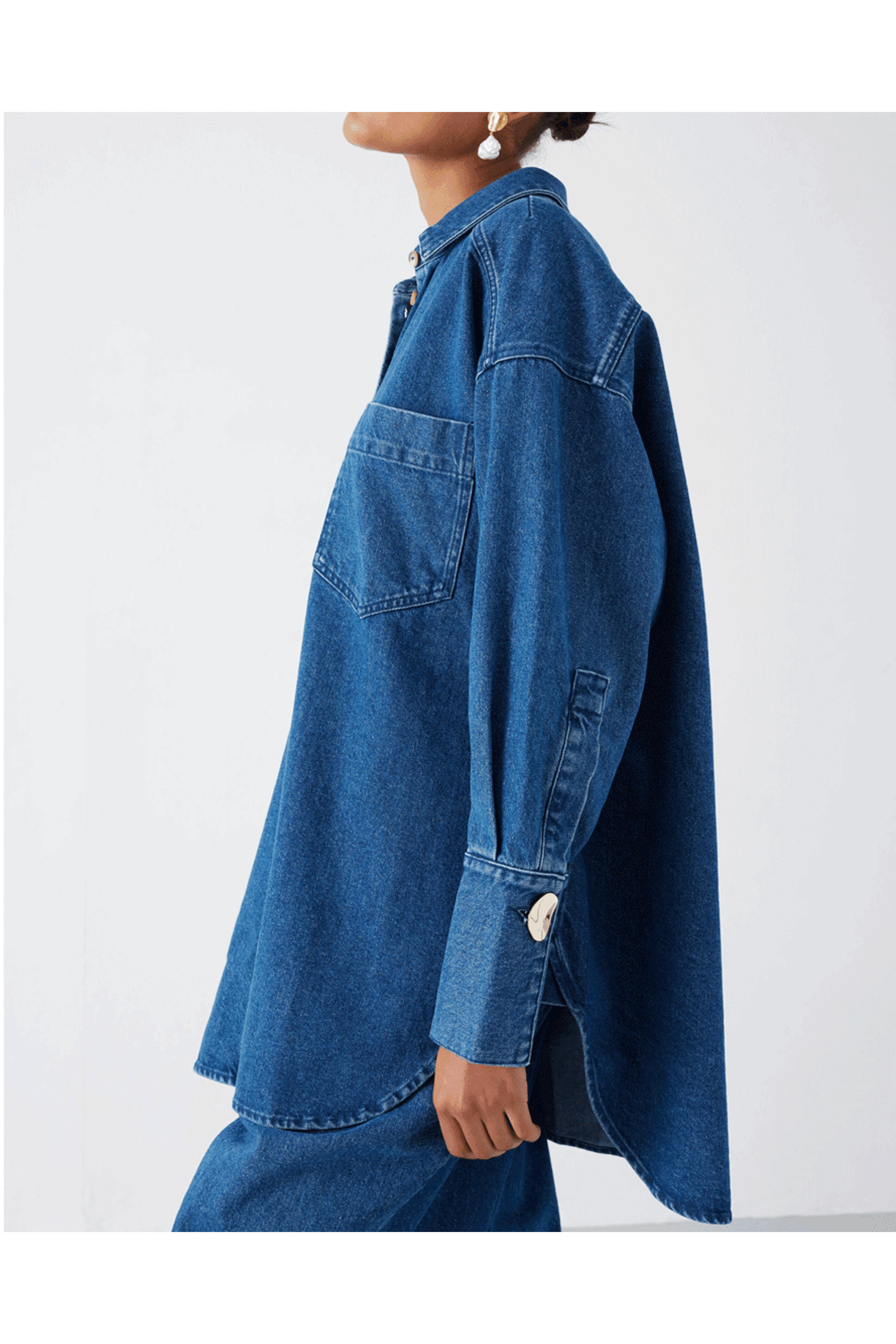 Mother Of Pearl - Mid Wash Blue Fenella Denim Shirt