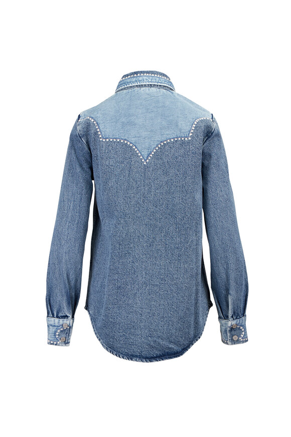 Alémais Jesse Denim Applique Blouse - view 2