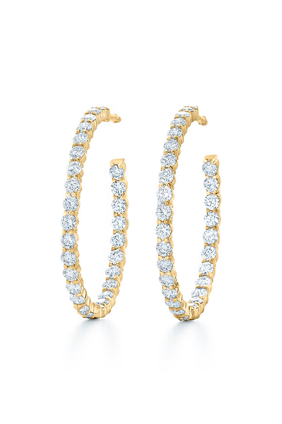 Kwiat 18k Yellow Gold Diamond Hoops - view 1