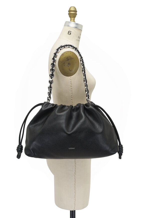 Loewe - Large Flamenco Black Leather Shoulder Bag