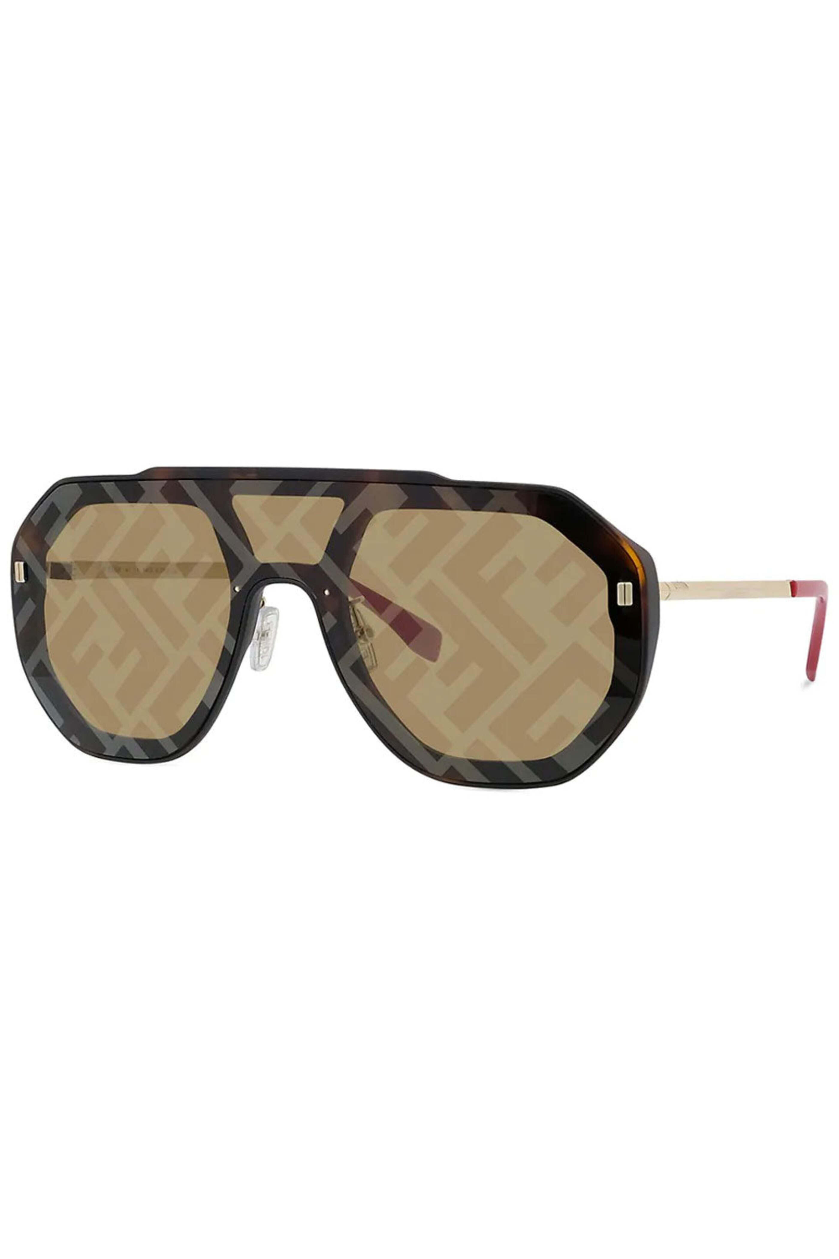 Fendi Sunglasses - Pilot Mask Sunglasses in Gold