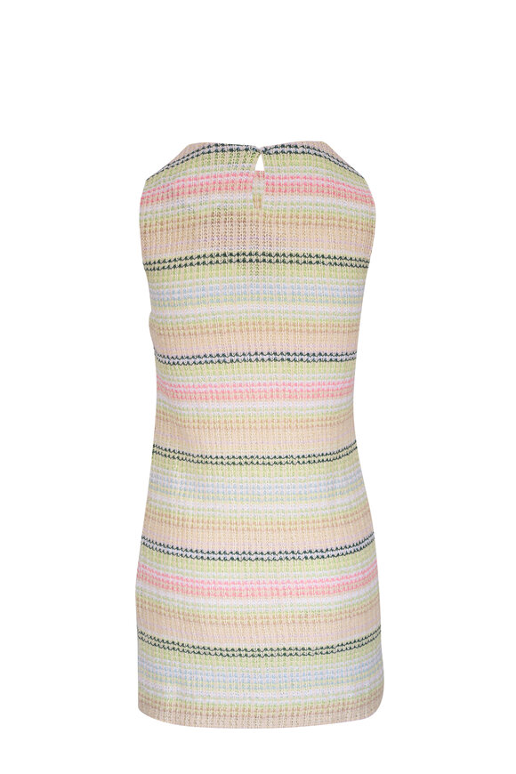 Missoni - Light Green, White & Salmon Knit Mini Dress