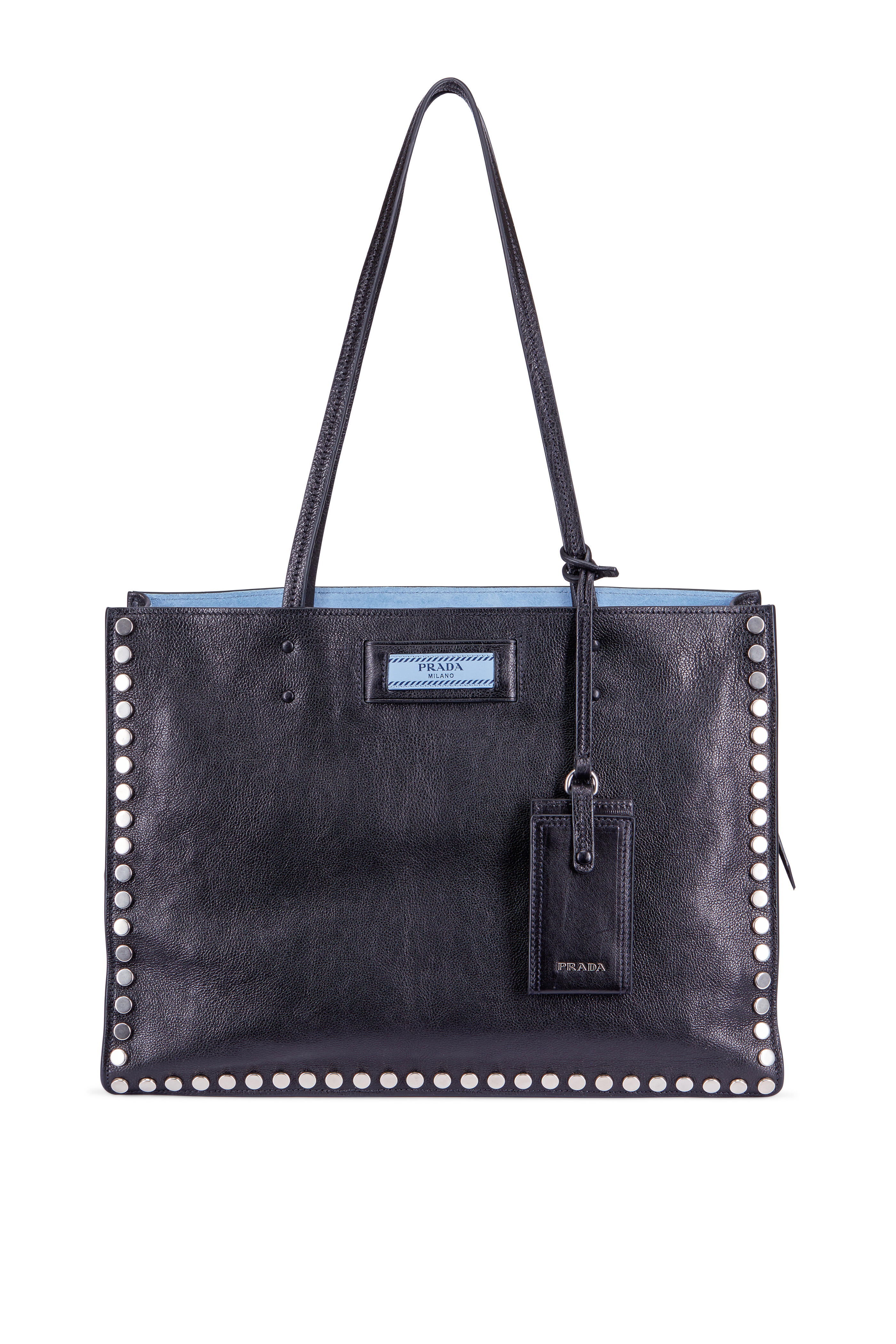 Prada - Black Leather Studded Tote