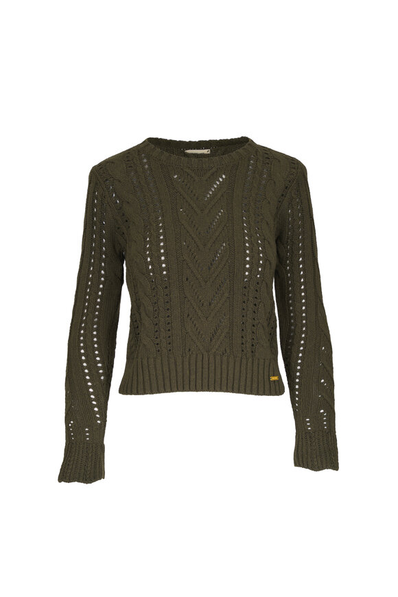 L'Agence Mio Kalamata Cable Knit Crop Sweater - view 1