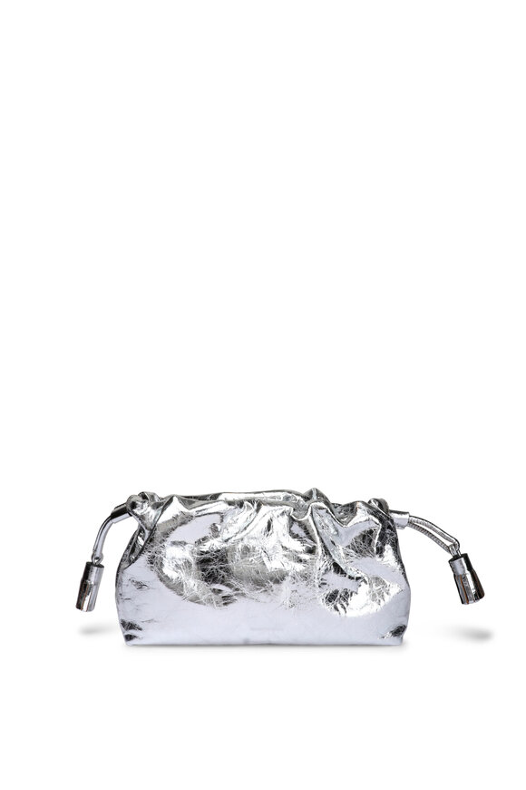 Veronica Beard Small Metallic Silver Stash Bag