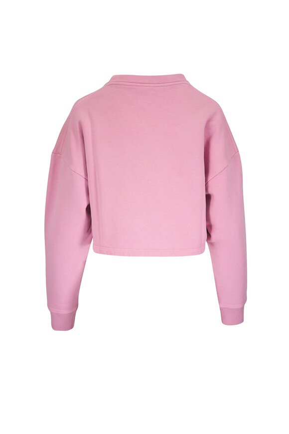 Loewe - Pink Embroidered Anagram Crop Sweatshirt