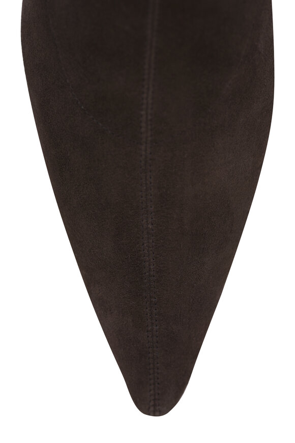 The Row Liisa Mocha Suede Kitten Heel Boot, 35mm - view 4