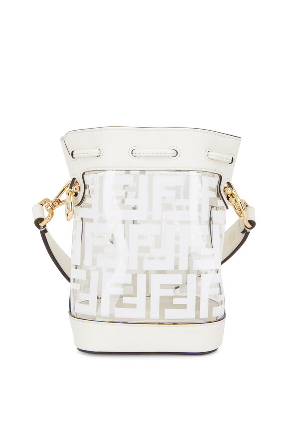 Fendi Mon Tresor White Logo PVC Mini Bucket Bag