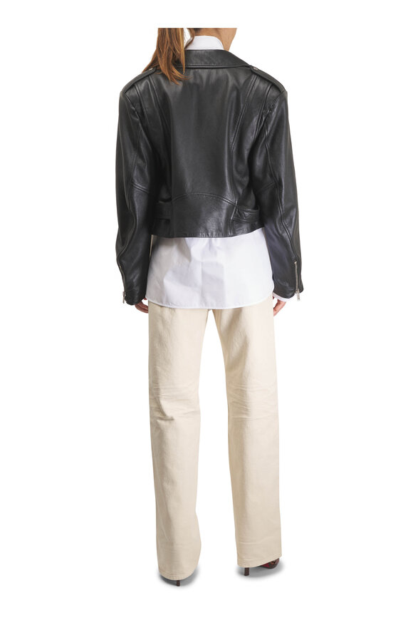 Saint Laurent Black Leather Zip Biker Jacket - view 4