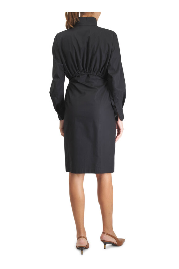 Akris Black Cotton Stretch Midi Shirtdress - view 4