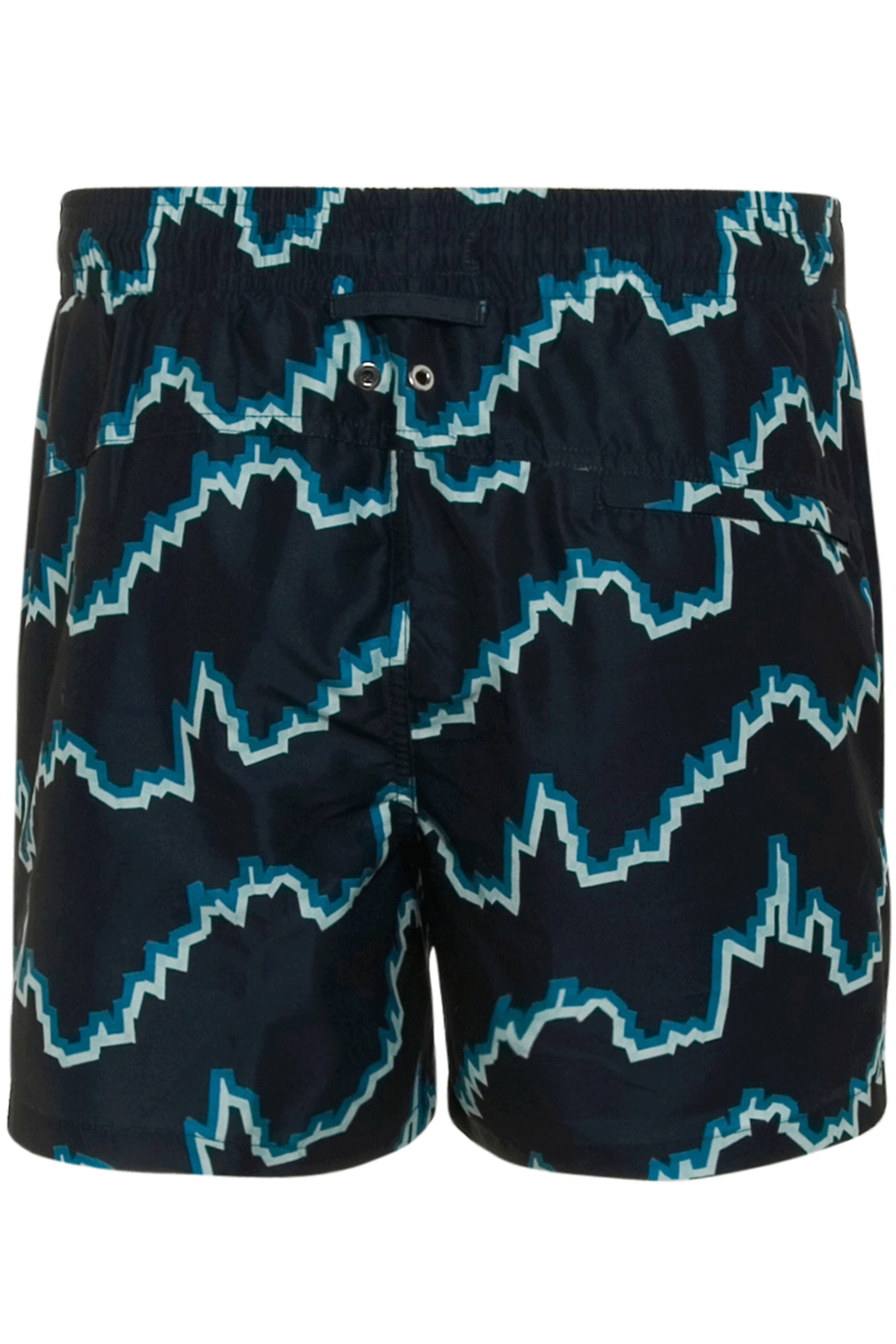 Derek Rose - Navy and Green Short Swim Shorts