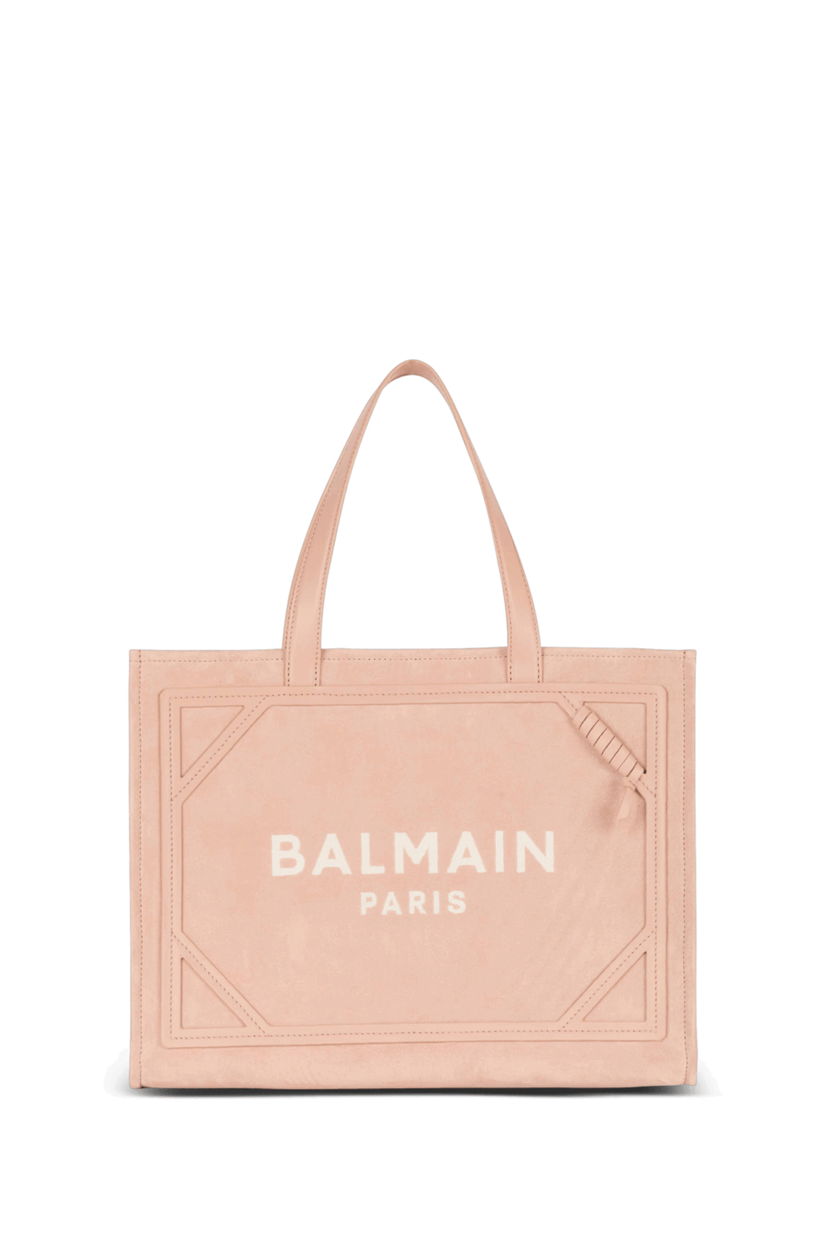 Balmain - Medium Suede B-Army Tote in Neutral Rose