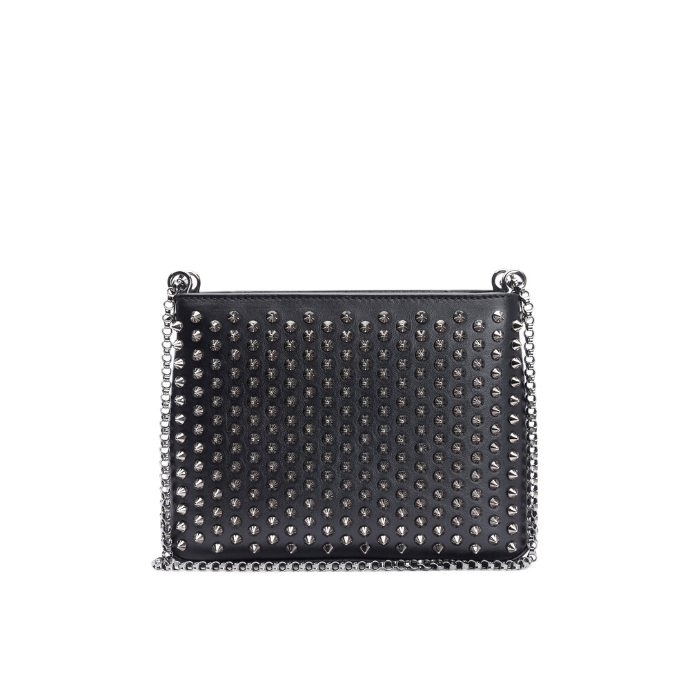 【Christian Loubouti】Tatoosh ブラウンレザースパイクミュール Chambelimonk - レースアップ - カーフレザー - ブラック
