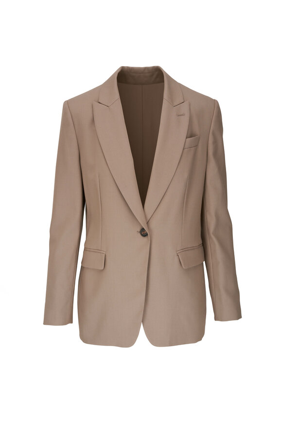 Brunello Cucinelli - Almond Wool Single Button Jacket 