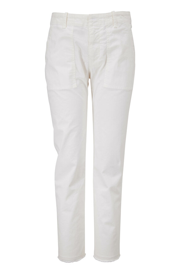 Nili Lotan Jenna White Mid-Rise Crop Pant