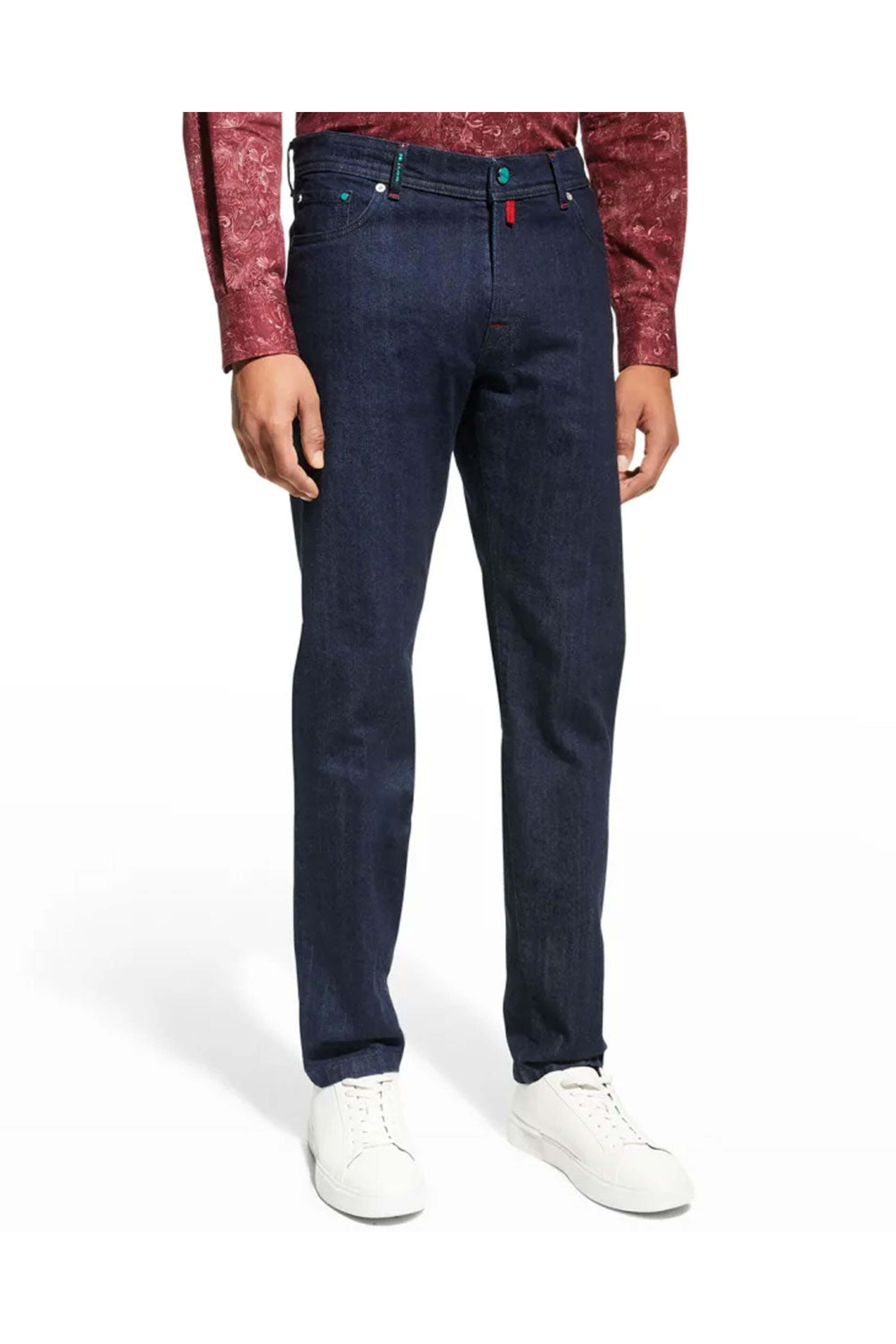 Kiton - Dark Navy Slim Straight Denim Pant
