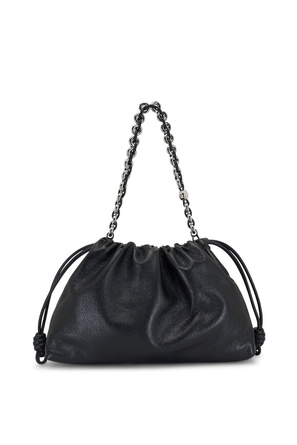 Loewe - Large Flamenco Black Leather Shoulder Bag