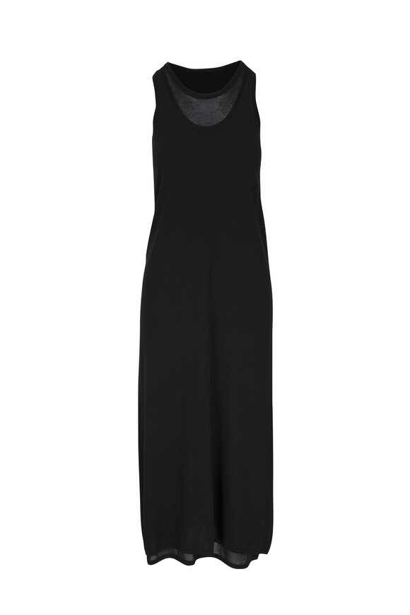 Totême Black Layered Knit Tank Dress 