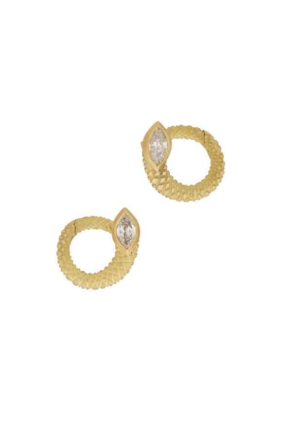 Jenna Blake Diamond Twisted Snake Hoops