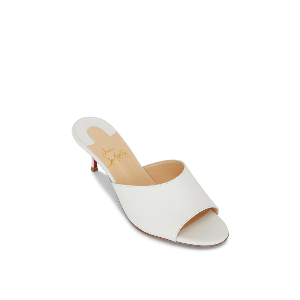 サンダル・ミュール SANTONI WHITE LEATHER ADRIATICA MULES Santoni White Leather Adriatica Mules | ModeSens