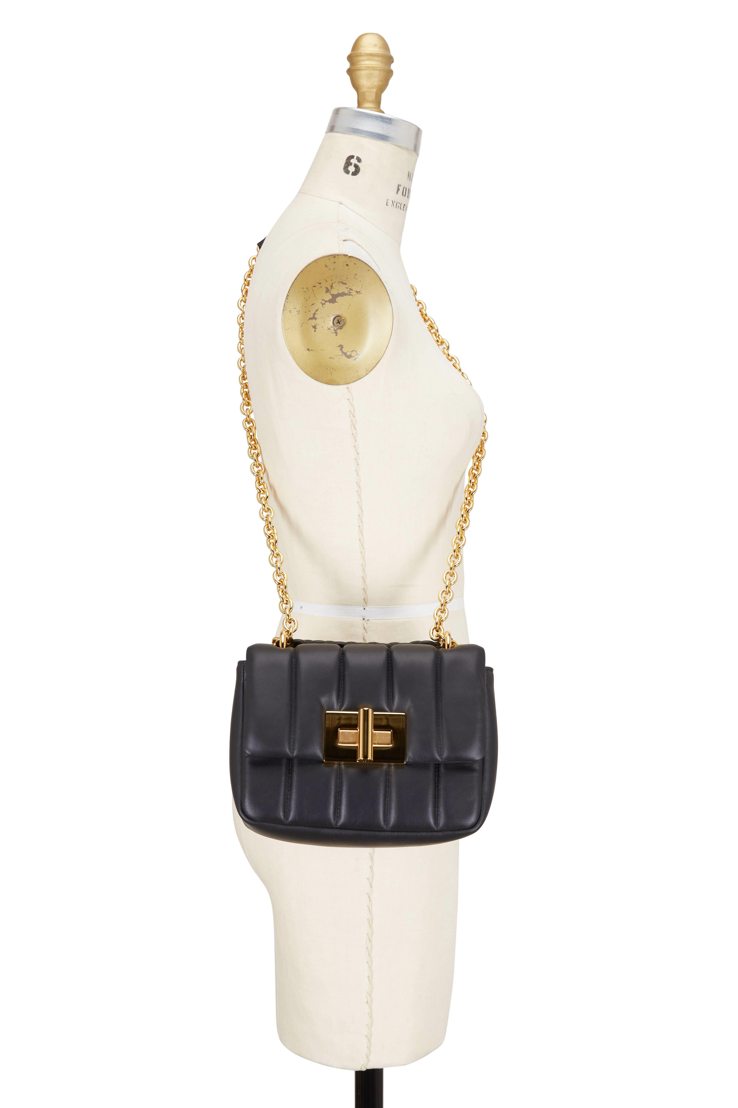 $3690 TOM FORD Natalia Small Black Leather Shoulder Bag