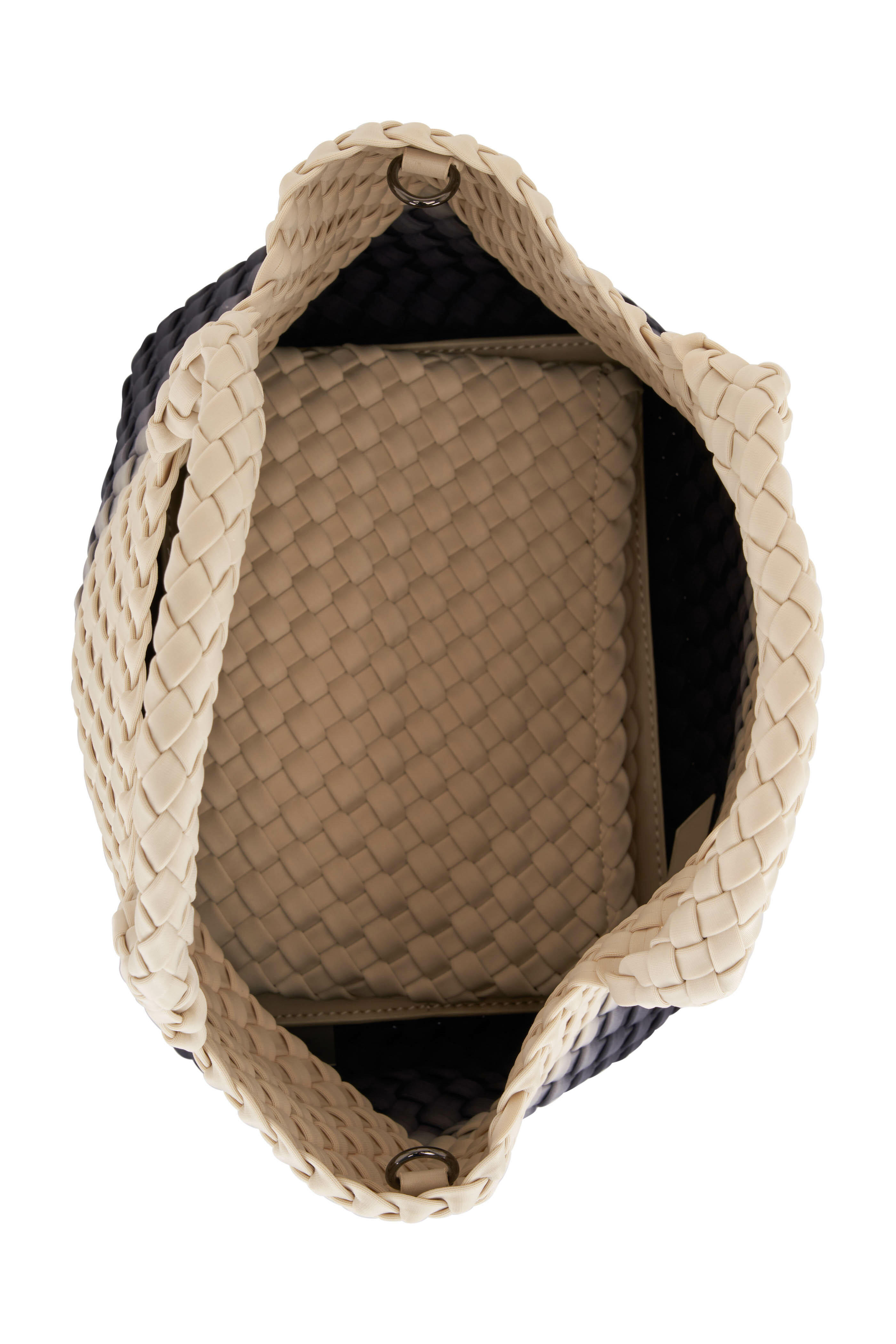 Mini woven basket bag + detachable pouch - Leather